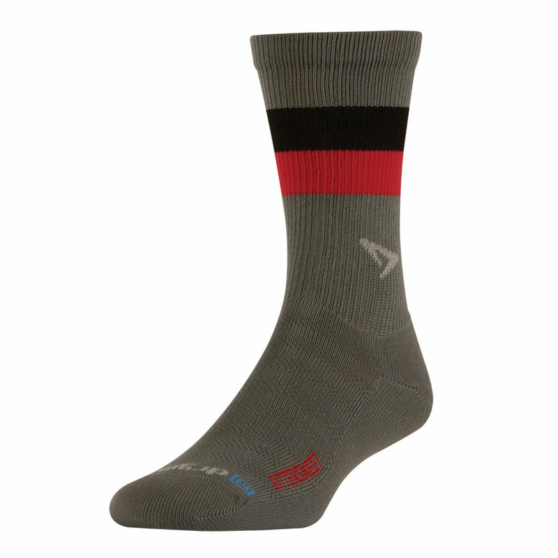Running Lite-Mesh Sock Crew - BITTERSWEET Anthracite w/Black & Red Stripes - Previous Models - DISCONTINUED