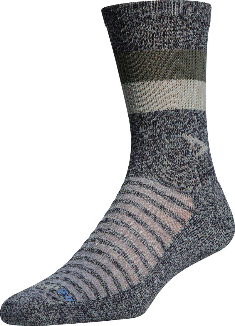 Running Lite-Mesh Crew - Navy Heathered w/Gray & Anthracite Stripes - DISCONTINUED